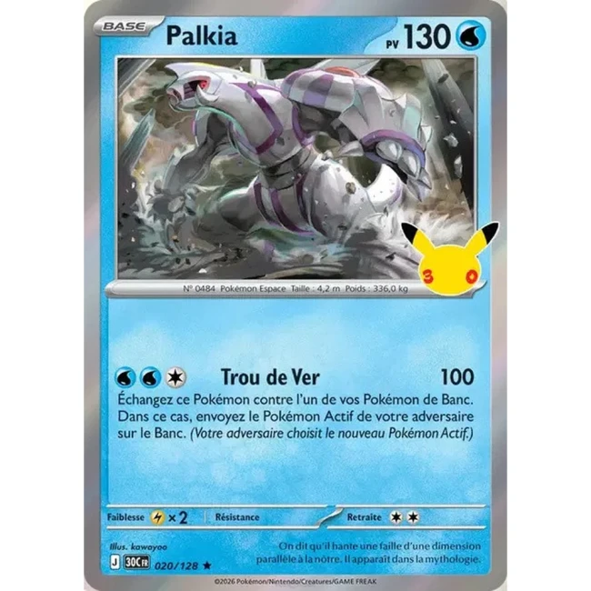 Carte Pokémon Palkia 020/128 – 30e Anniversaire FR