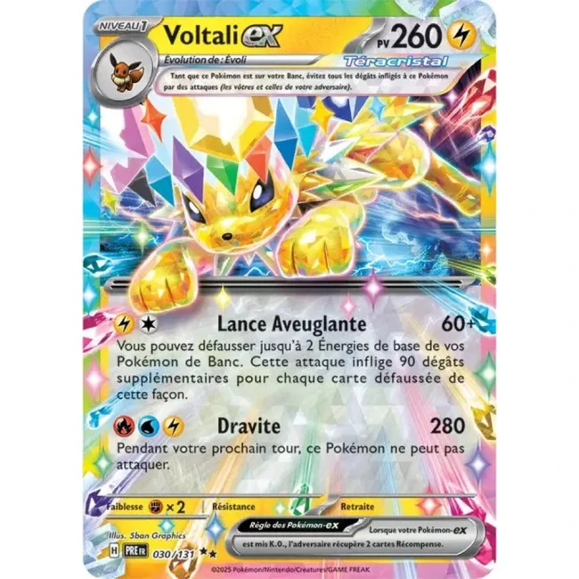 Carte Pokémon Voltali ex 30/131 - EV8.5 Evolutions Prismatiques