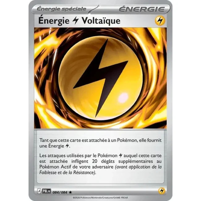 Carte Pokémon Énergie Électrique Voltaïque 84/084 - ME05 Nuit Noire