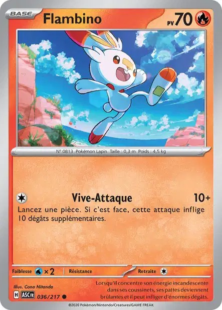 Carte Pokémon Flambino 36/217 - ME02.5 Héros Transcendants