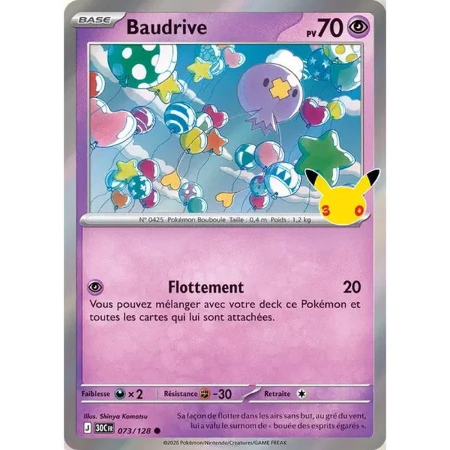 Carte Pokémon Baudrive 073/128 – 30e Anniversaire FR
