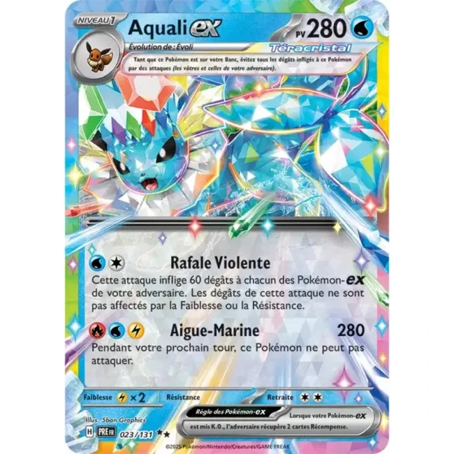 Carte Pokémon Aquali ex 23/131 - EV8.5 Evolutions Prismatiques