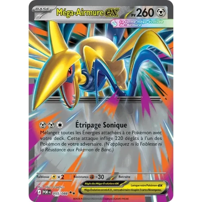 Carte Pokémon Méga-Airmure ex 055/088 - ME03 Equilibre Parfait