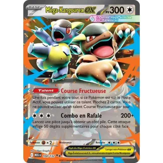 Carte Pokémon Méga-Kangourex ex 104/132 - ME1 Méga évolution