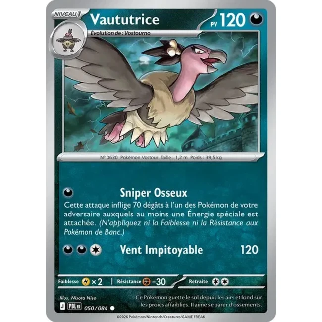 Carte Pokémon Vaututrice 50/084 - ME05 Nuit Noire