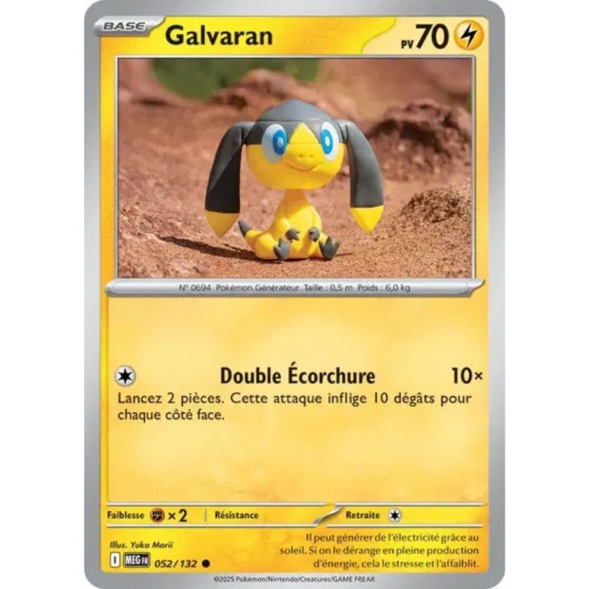 Carte Pokémon Galvaran 52/132 - ME1 Méga évolution