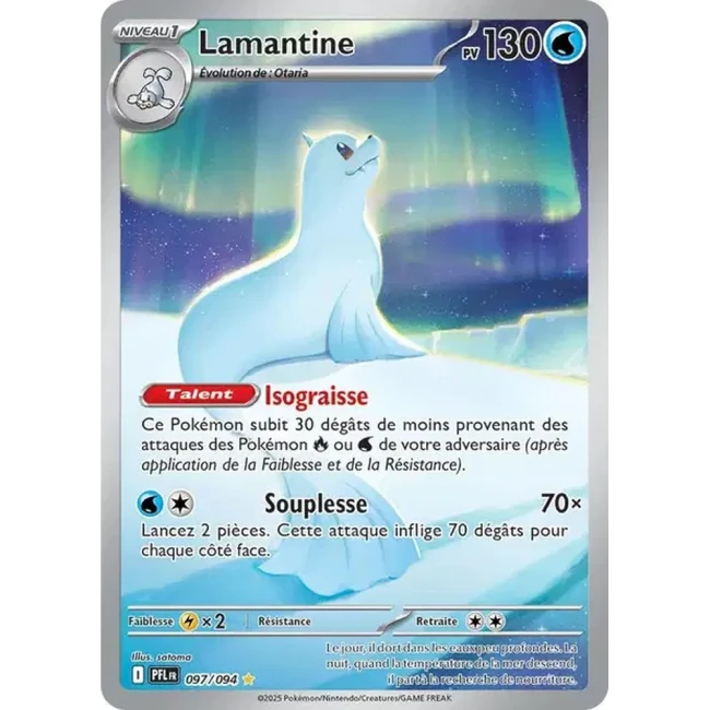 Carte Pokémon Lamantine 97/94 - ME02 Flammes Fantasmagoriques Carte Pokémon Lamantine 97/94 - ME02 Flammes Fantasmagoriques