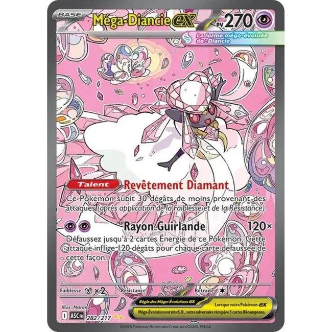 Carte Pokémon Méga-Diancie ex 282/217 - ME02.5  Héros Transcendants