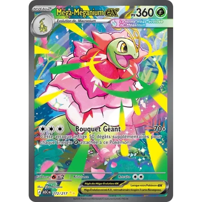 Carte Pokémon Méga-Méganium ex 272/217 - ME02.5  Héros Transcendants