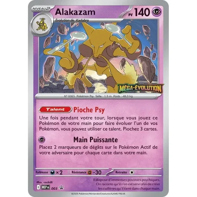Carte Pokémon Alakazam 003 - Méga évolution PROMO