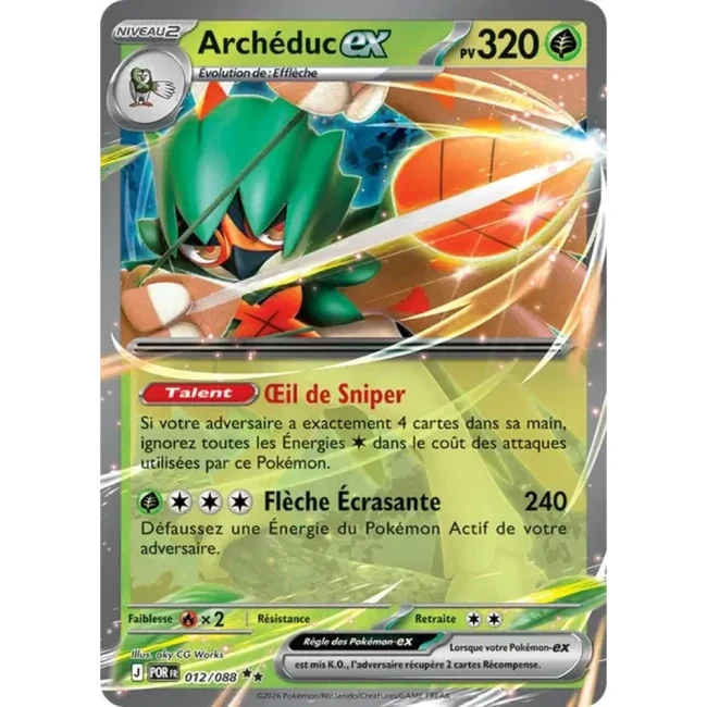 Carte Pokémon Archéduc ex 012/088 - ME03 Equilibre Parfait