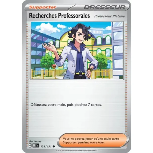 Carte Pokémon Recherches Professorales Professeur Platane 125/131 - EV8.5 Evolutions Prismatiques