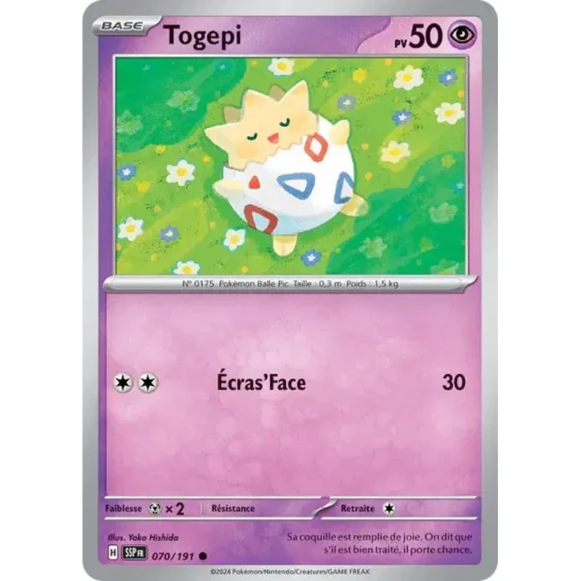 Carte Pokémon Togepi 70/191 - EV8 Étincelles Déferlantes