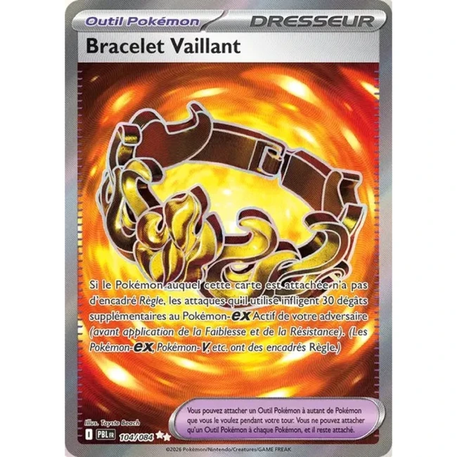 Carte Pokémon Bracelet Vaillant 104/084 - ME05 Nuit Noire