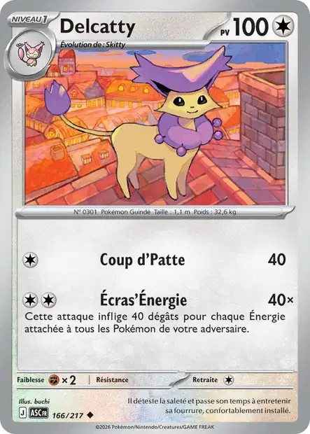 Carte Pokémon Delcatty 166/217 - ME02.5 Héros Transcendants
