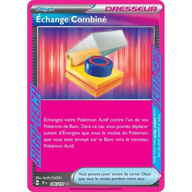 Carte Pokémon Échange Combiné 186/191 - EV8 Étincelles Déferlantes Carte Pokémon Échange Combiné 186/191 - EV8 Étincelles Déferlantes