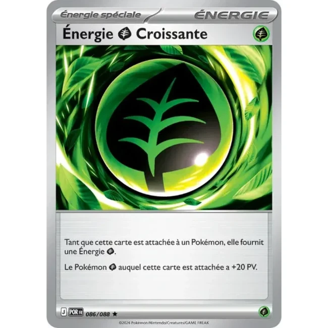 Carte Pokémon Énergie Plante Croissante 086/088 - ME03 Equilibre Parfait