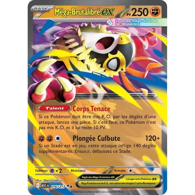 Carte Pokémon Méga-Brutalibré ex 116/217 -  ME02.5  Héros Transcendants