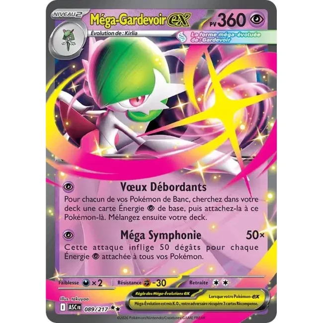 Carte Pokémon Méga-Gardevoir ex 89/217 -  ME02.5  Héros Transcendants