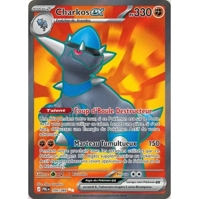 Carte Pokémon Charkos ex 100/084 - ME05 Nuit Noire