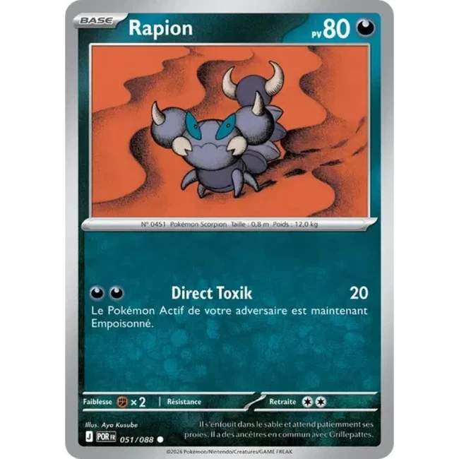 Carte Pokémon Rapion 051/088 - ME03 Equilibre Parfait