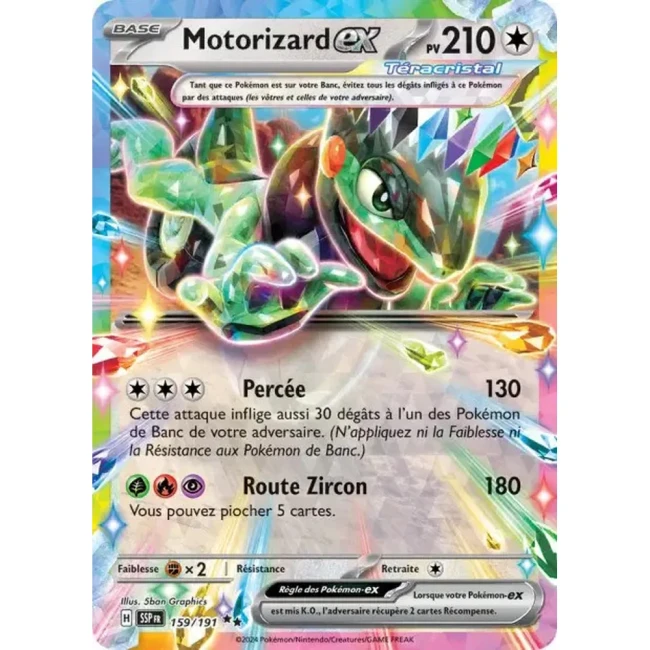 Carte Pokémon Motorizard ex 159/191 - EV8 Étincelles Déferlantes