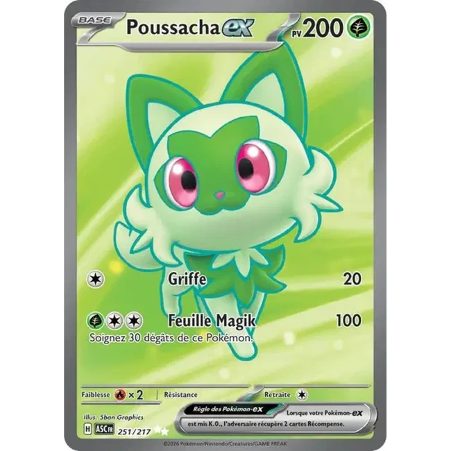 Carte Pokémon Poussacha ex 251/217 - ME02.5  Héros Transcendants