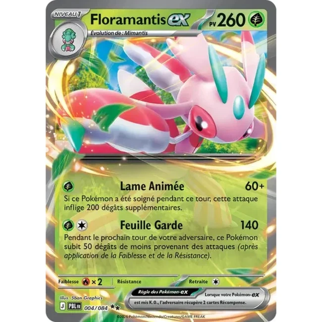 Carte Pokémon Floramantis ex 4/084 - ME05 Nuit Noire