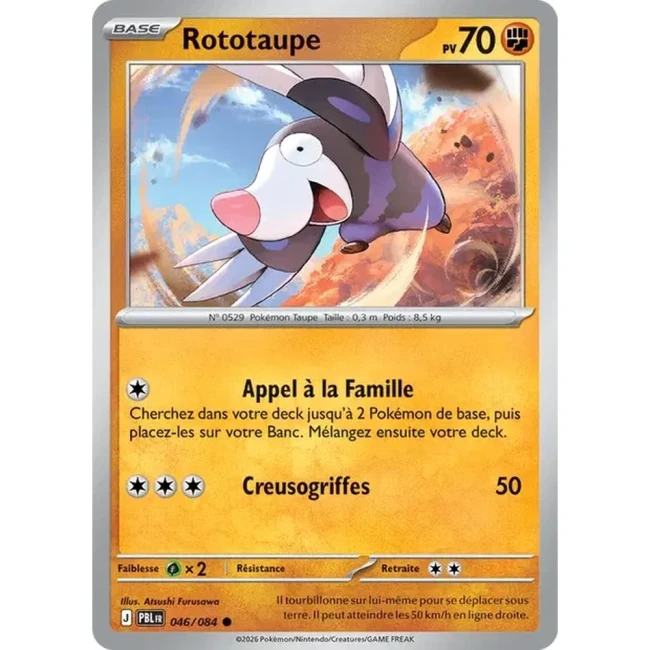 Carte Pokémon Rototaupe 46/084 - ME05 Nuit Noire