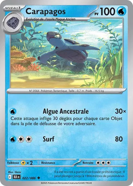 Carte Pokémon Carapagos 22/86 - EV10.5 Foudre Noire