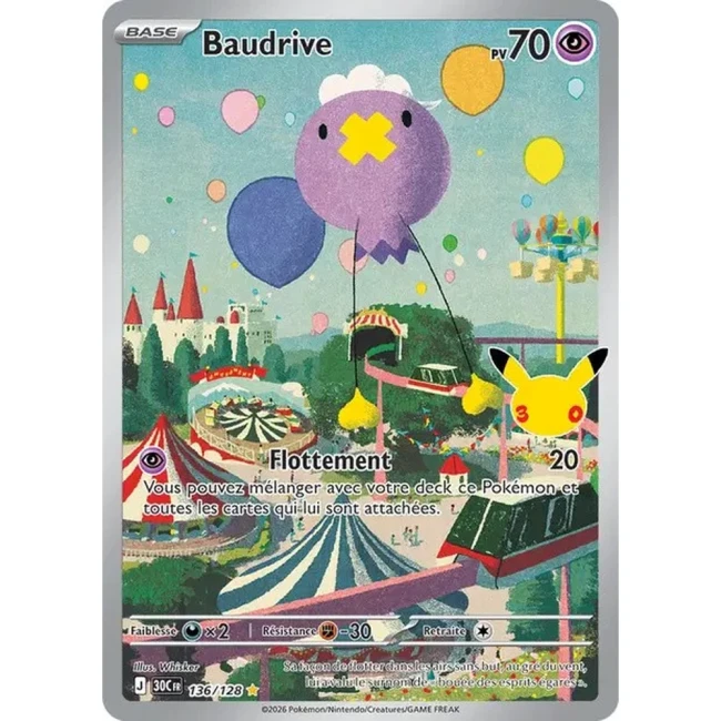 Carte Pokémon Baudrive 136/128 – 30e Anniversaire FR