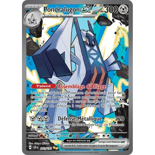 Carte Pokémon Pondralugon ex 241/191 - EV8 Étincelles Déferlantes Carte Pokémon Pondralugon ex 241/191 - EV8 Étincelles Déferlantes