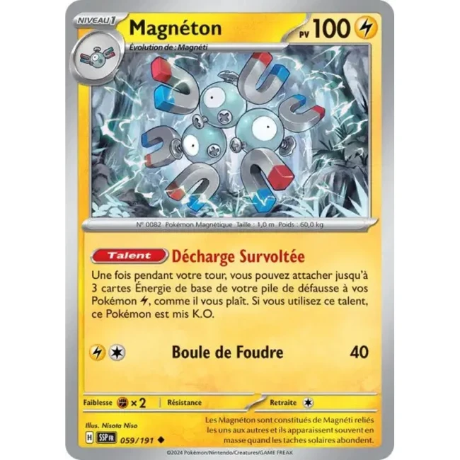 Carte Pokémon Magnéton 59/191 - EV8 Étincelles Déferlantes