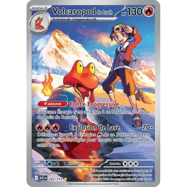 Carte Pokémon Volcaropod de Luth 222/217 -  ME02.5  Héros Transcendants