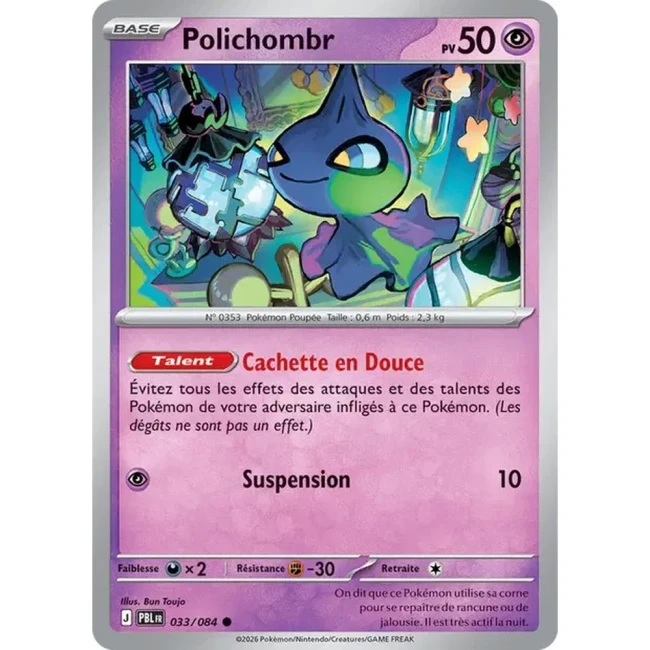 Carte Pokémon Polichombr 33/084 - ME05 Nuit Noire