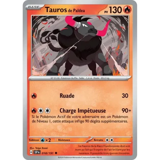 Carte Pokémon Tauros de Paldea 18/191 - EV8 Étincelles Déferlantes