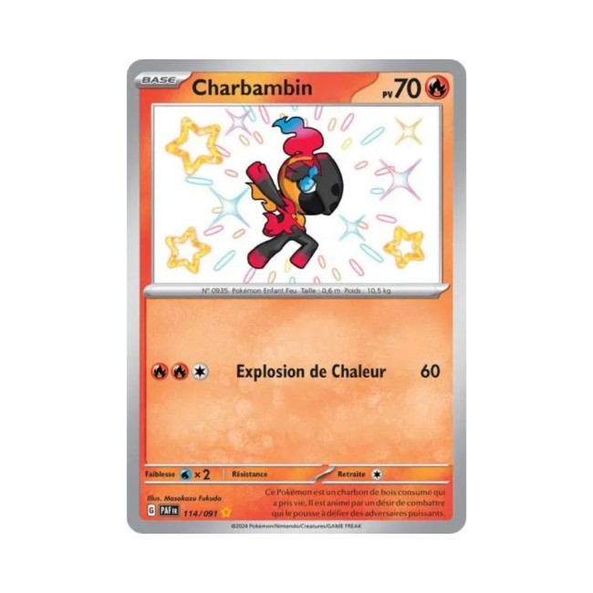 Carte Pokémon Destinées de Paldea - Charbambin 114/091
