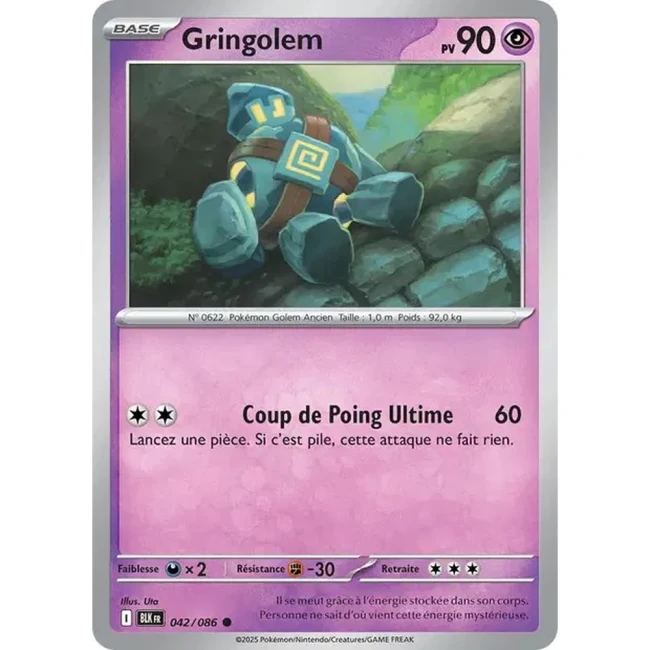 Carte Pokémon Gringolem 42/86 - EV10.5 Foudre Noire