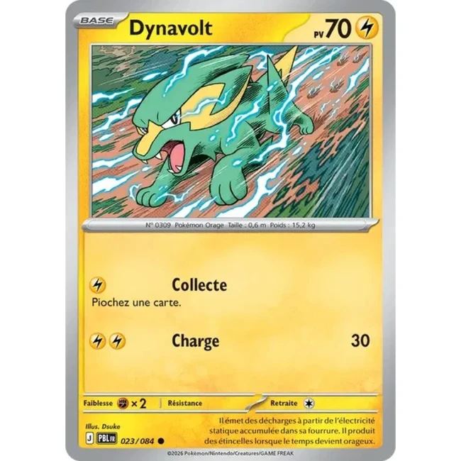 Carte Pokémon Dynavolt 23/084 - ME05 Nuit Noire