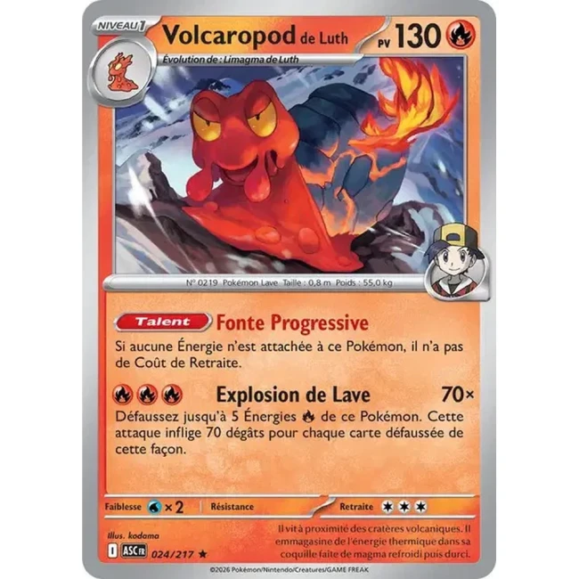 Carte Pokémon Volcaropod de Luth 24/217 - ME02.5 Héros Transcendants