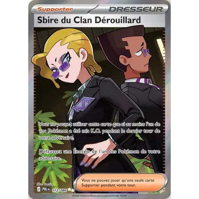 Carte Pokémon Sbire du Clan Dérouillard 112/084 - ME05 Nuit Noire