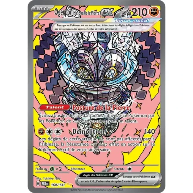 Carte Pokémon Ogerpon Masque de la Pierre ex 160/131 - EV8.5 Evolutions Prismatiques