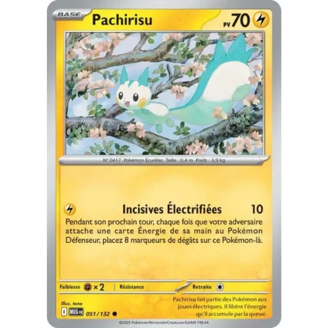 Carte Pokémon Pachirisu 51/132 - ME1 Méga évolution