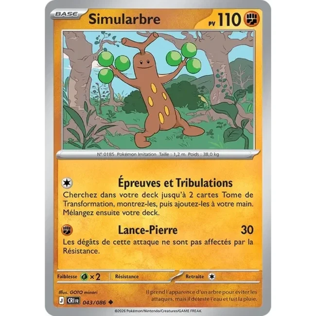 Carte Pokémon Simularbre 43/086 - ME04 Chaos Ascendant