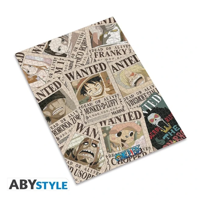 Puzzle One Piece Wanted ABYstyle assemblé en collage d’avis de recherche