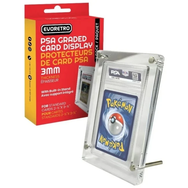 Support Acrylique EVORETRO – Présentoir Carte PSA Gradée 3MM UV