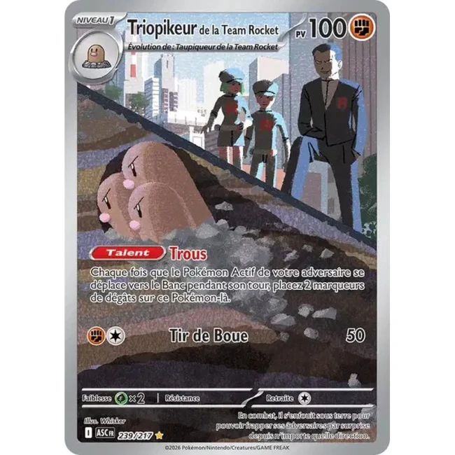Carte Pokémon Triopikeur de la Team Rocket 239/217 - ME02.5  Héros Transcendants