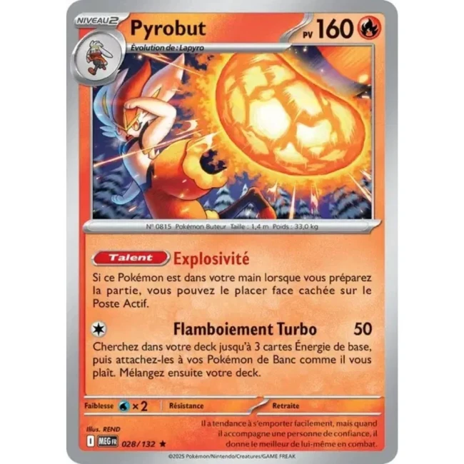 Carte Pokémon Pyrobut 28/132- ME1 Méga évolution