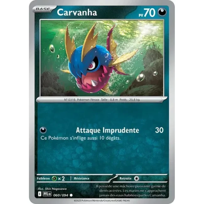 Carte Pokémon Carvanha 60/94 - ME02 Flammes Fantasmagoriques