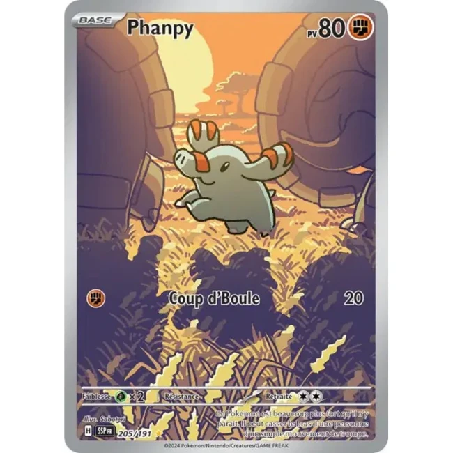 Carte Pokémon Phanpy 205/191 - EV8 Étincelles Déferlantes